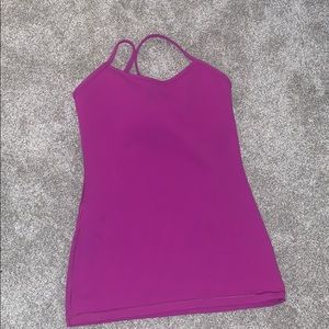 Magenta Lululemon Racerback tank with shelf bra